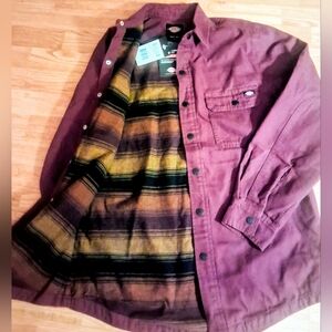 Dickies NWT Mens Flannel Lined Ducj Shirt, JACKET SZ S, M